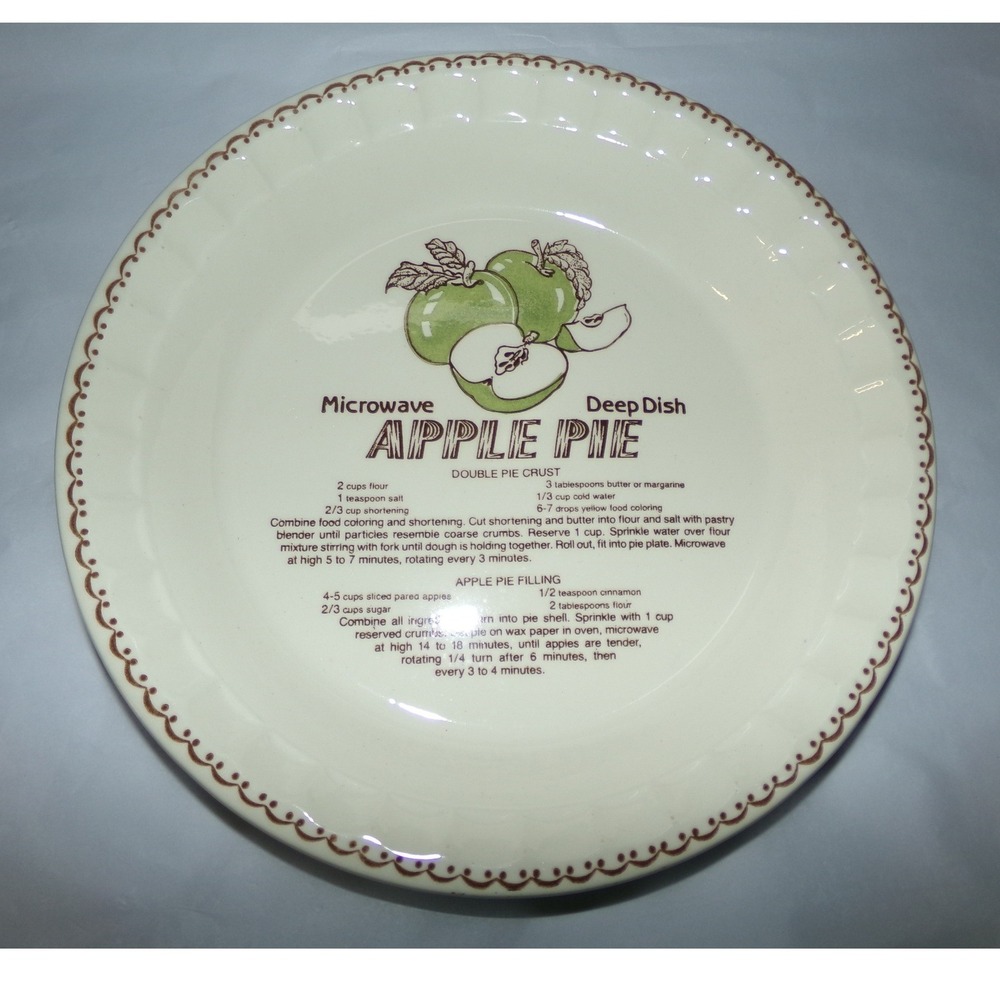 Royal China Country Harvest Apple Pie Recipe Deep Dish Ironstone Baker Vintage